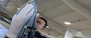 aircraft cleaning - polishing leading edge